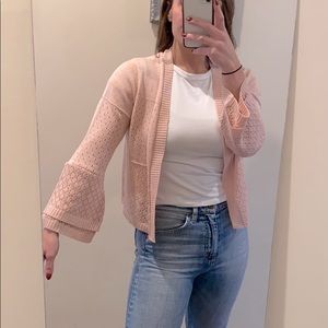 Nina Leonard Knit Bell Sleeve Cardigan Size S NWOT